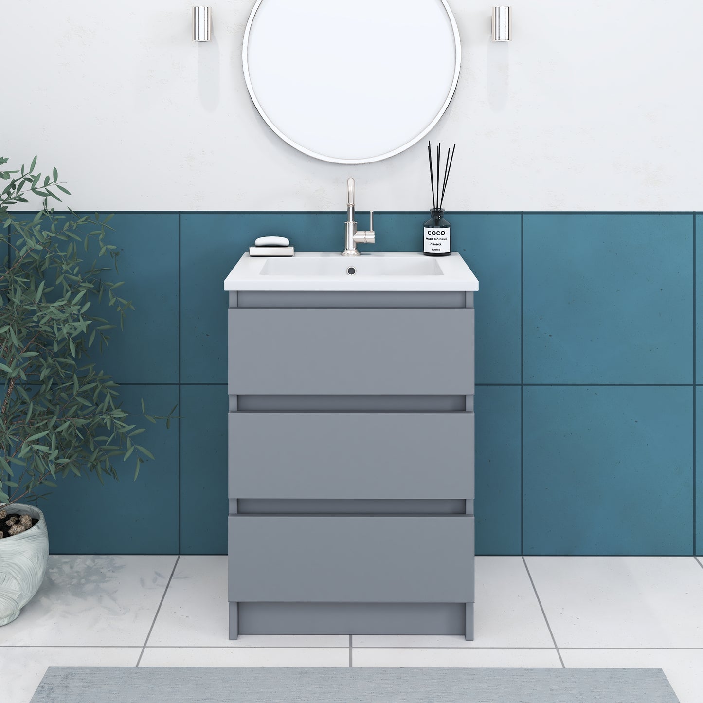 Pepper 24" Bathroom Vanity with integrated counter top