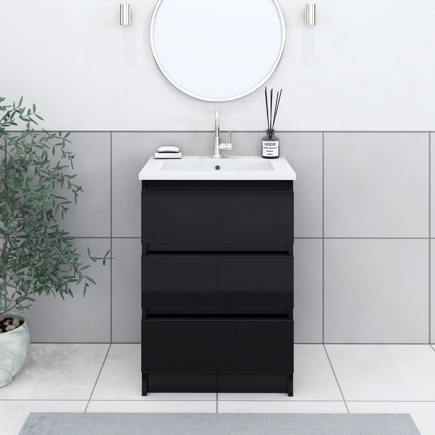 Pepper 24" Bathroom Vanity with integrated counter top
