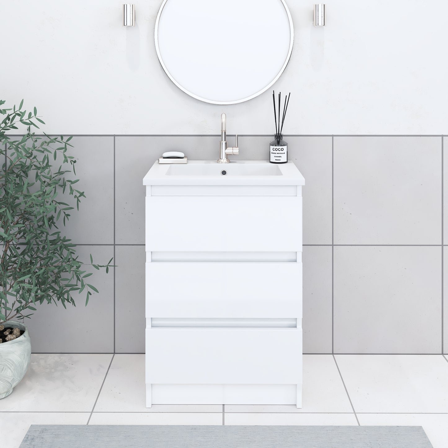 Pepper 24" Bathroom Vanity with integrated counter top