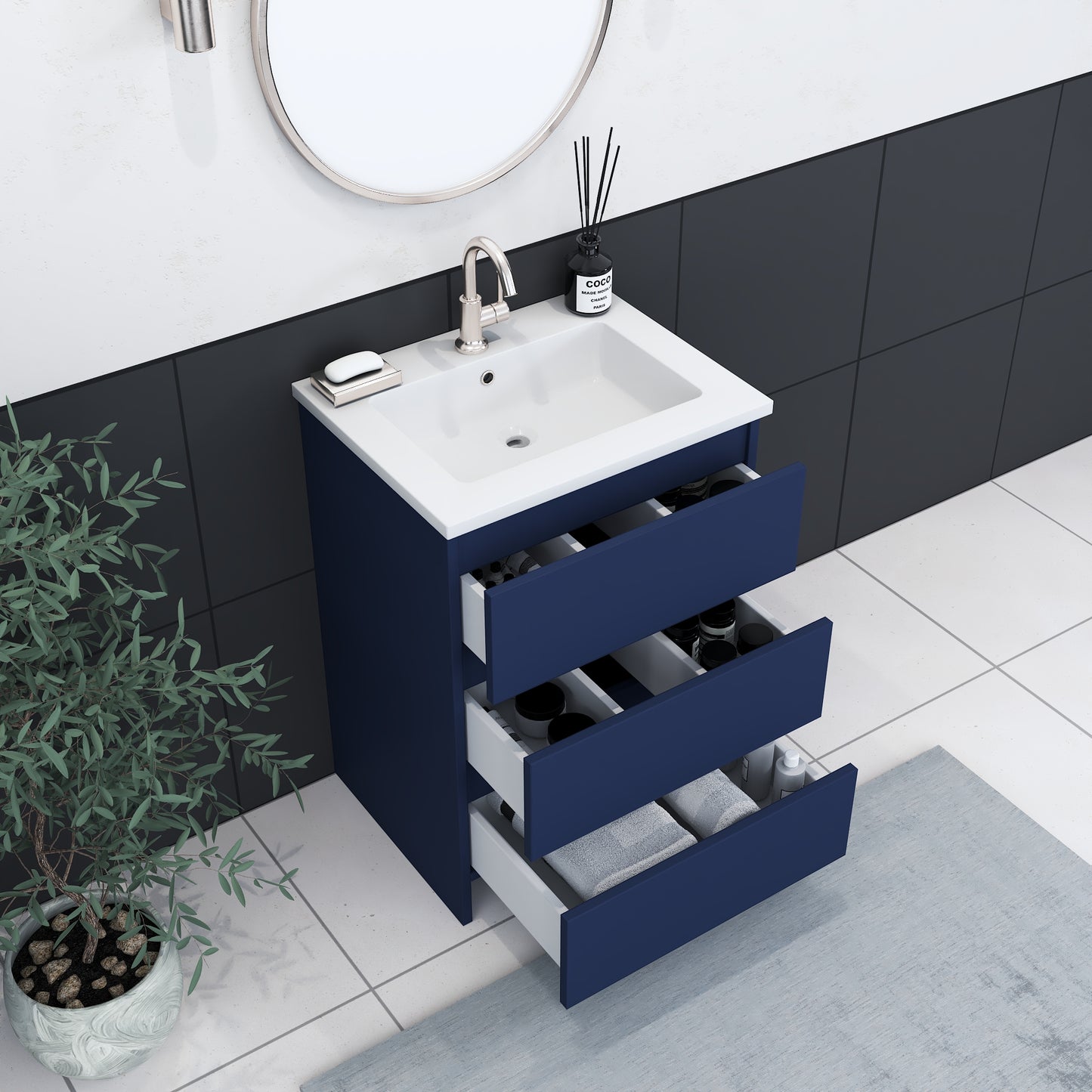 Pepper 24" Bathroom Vanity with integrated counter top