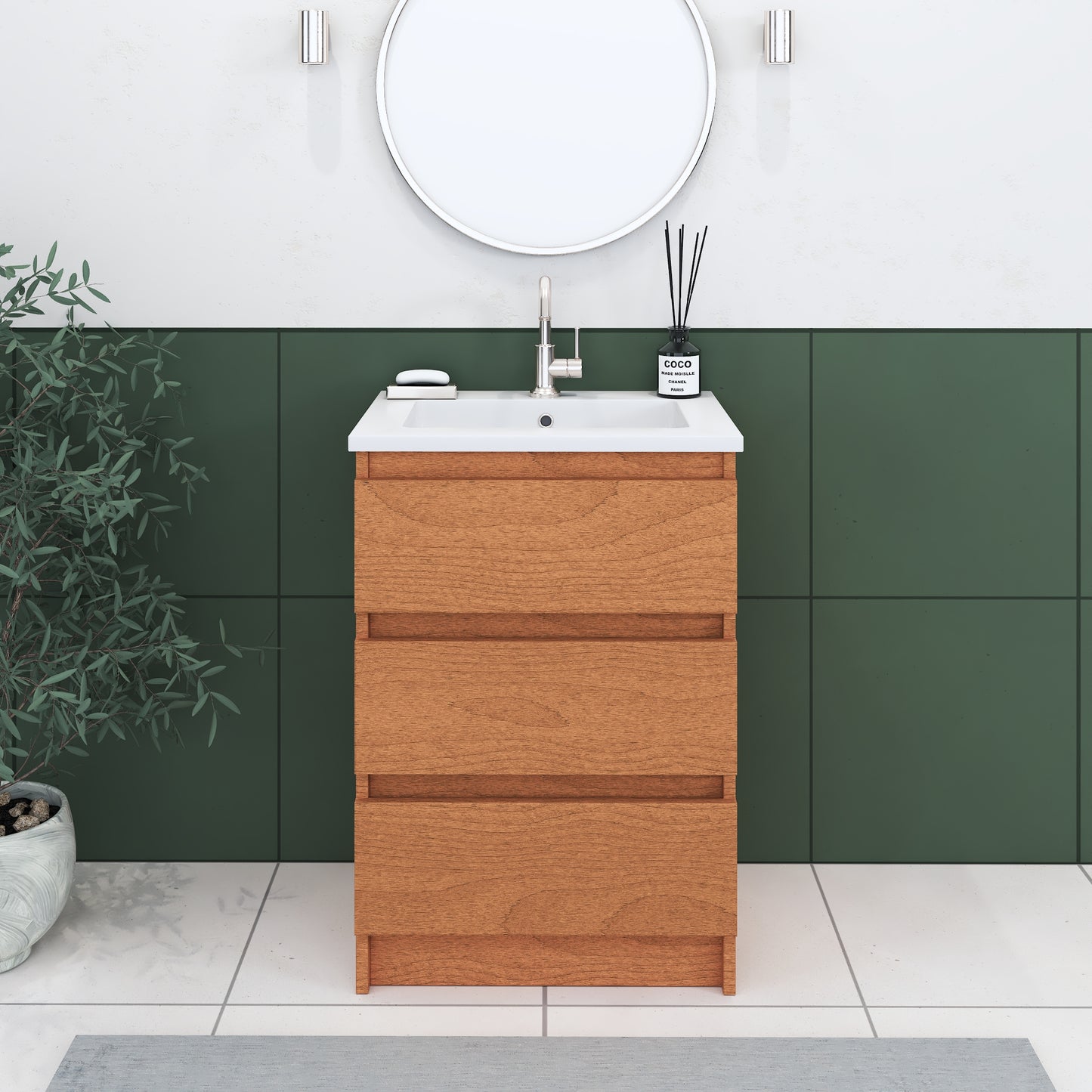 Pepper 24" Bathroom Vanity with integrated counter top