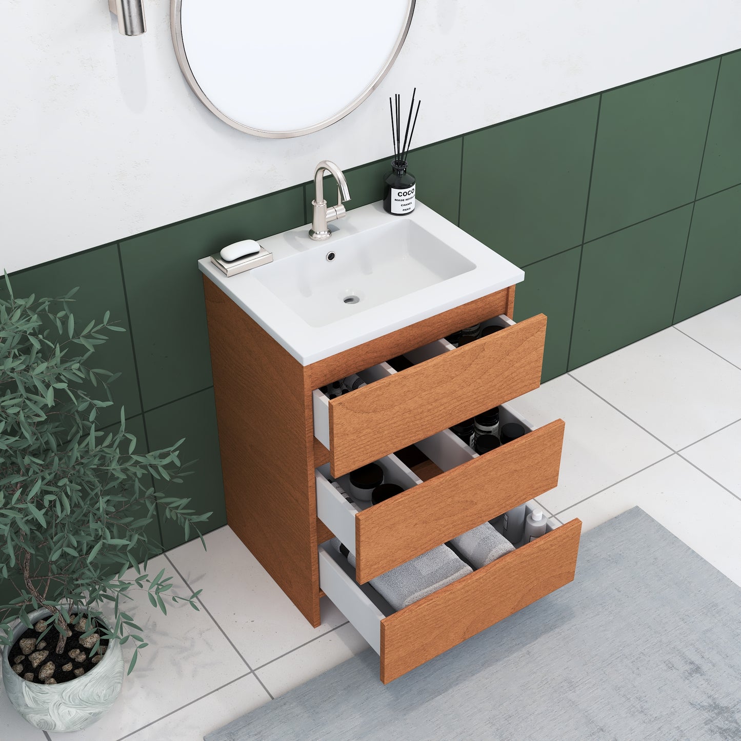 Pepper 24" Bathroom Vanity with integrated counter top