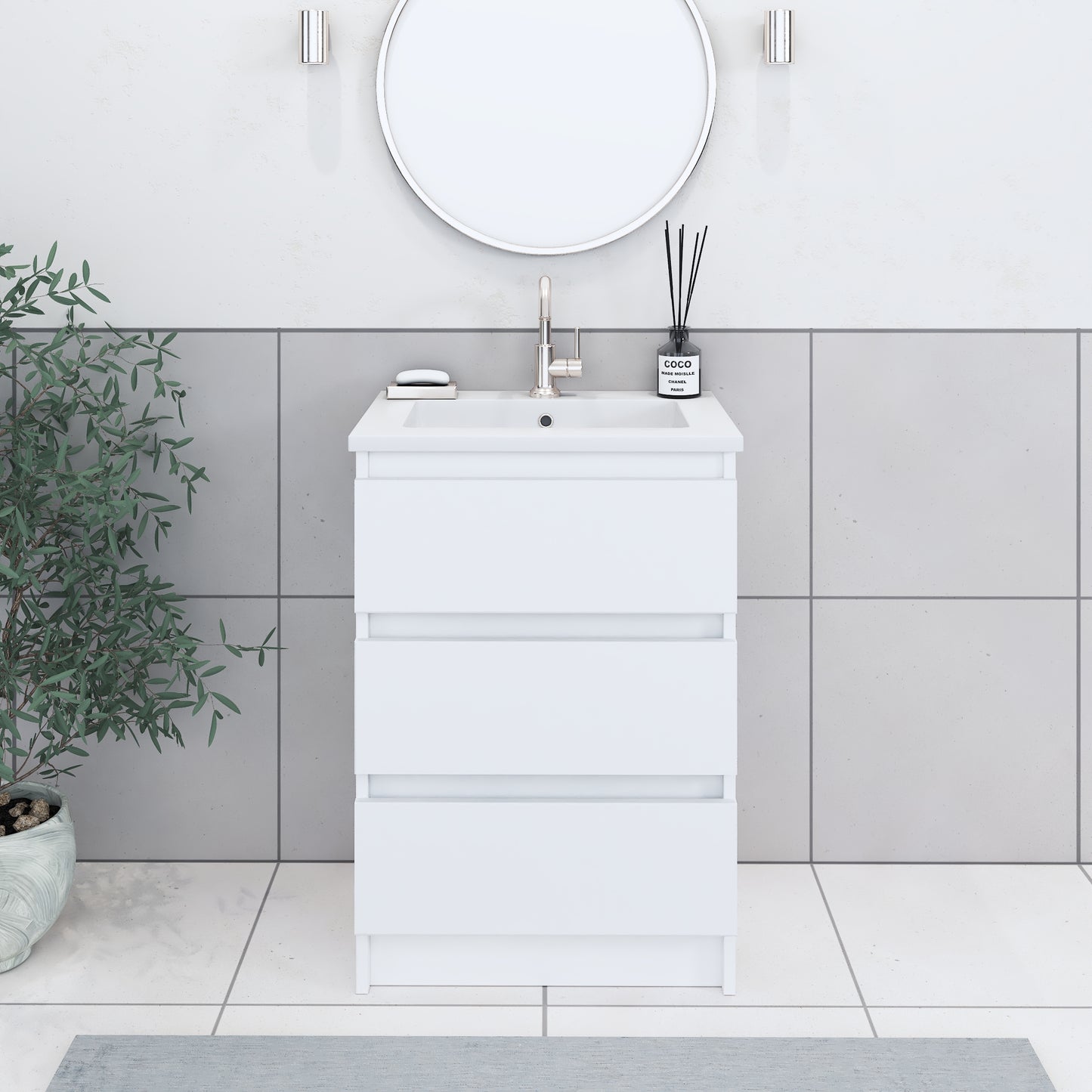 Pepper 24" Bathroom Vanity with integrated counter top