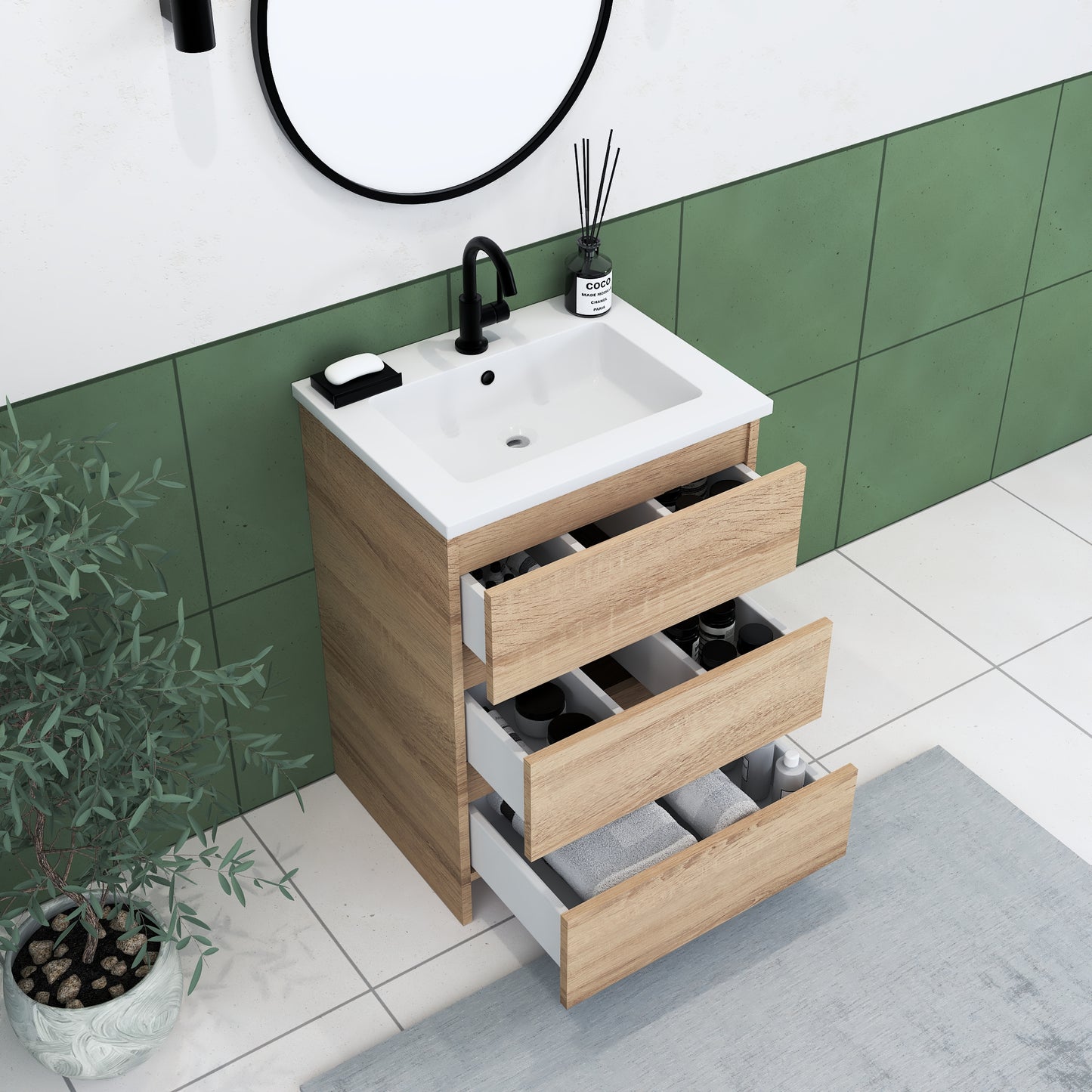 Pepper 24" Bathroom Vanity with integrated counter top