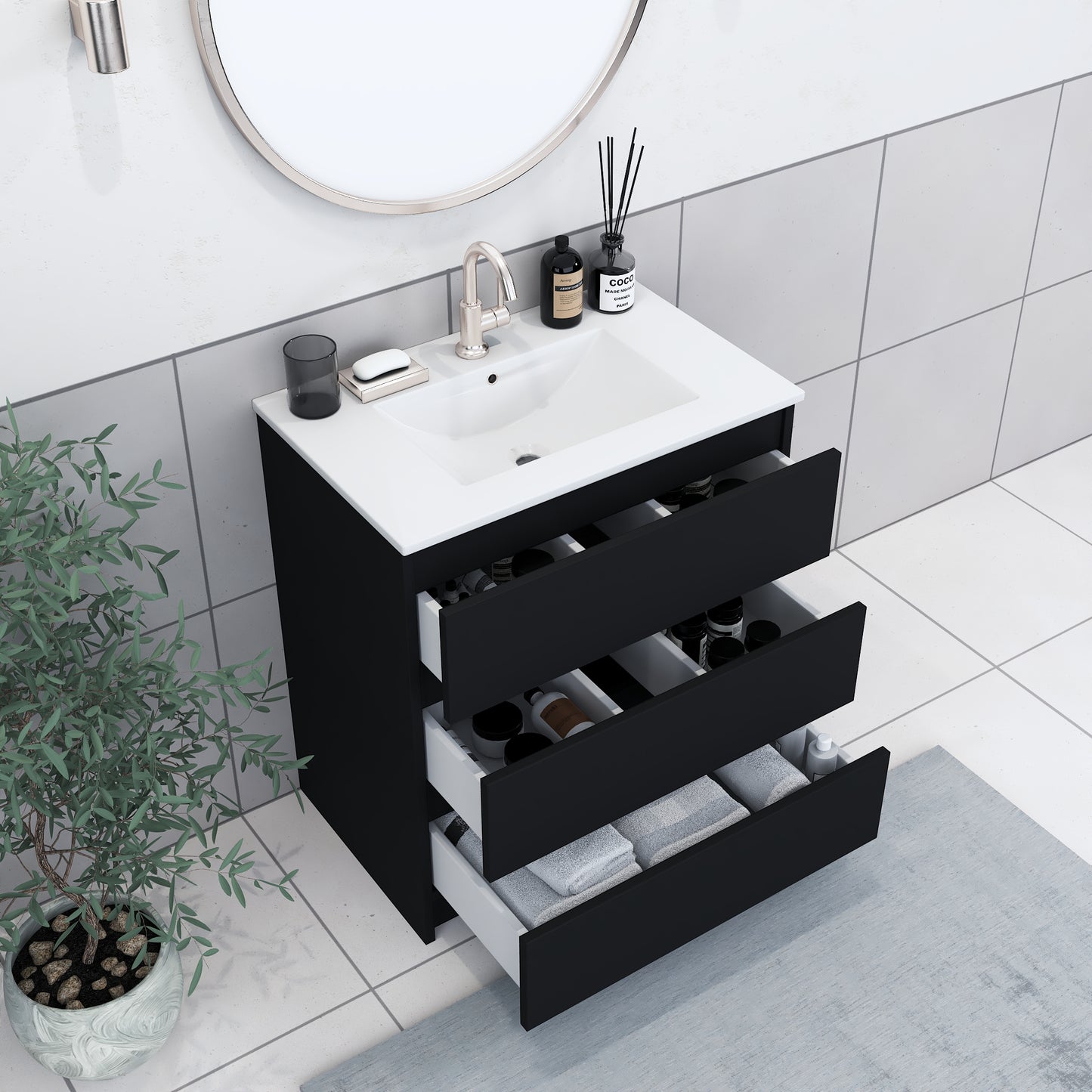 Pepper 30" Bathroom Vanity with integrated counter top