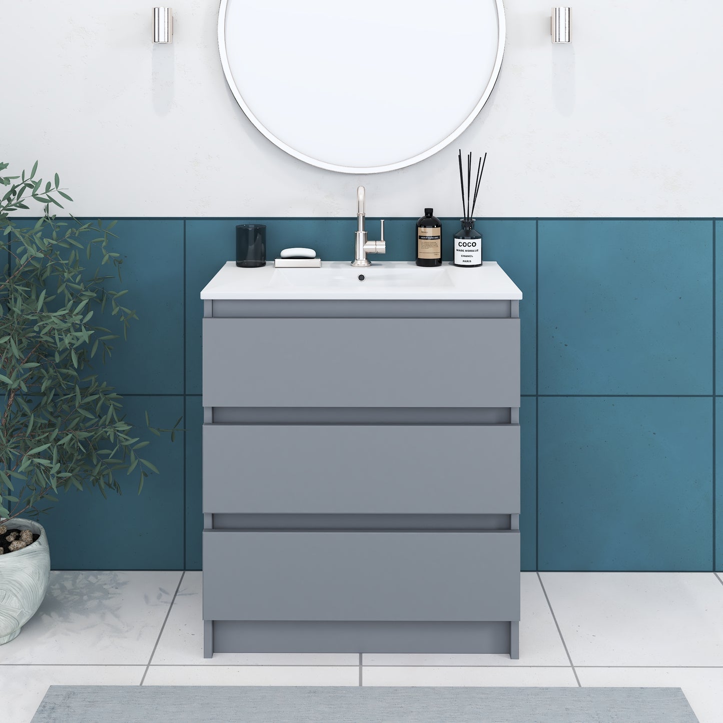 Pepper 30" Bathroom Vanity with integrated counter top