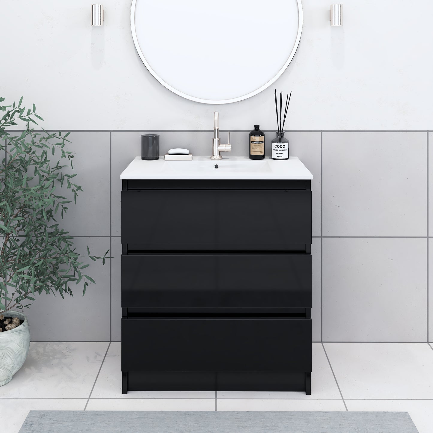 Pepper 30" Bathroom Vanity with integrated counter top