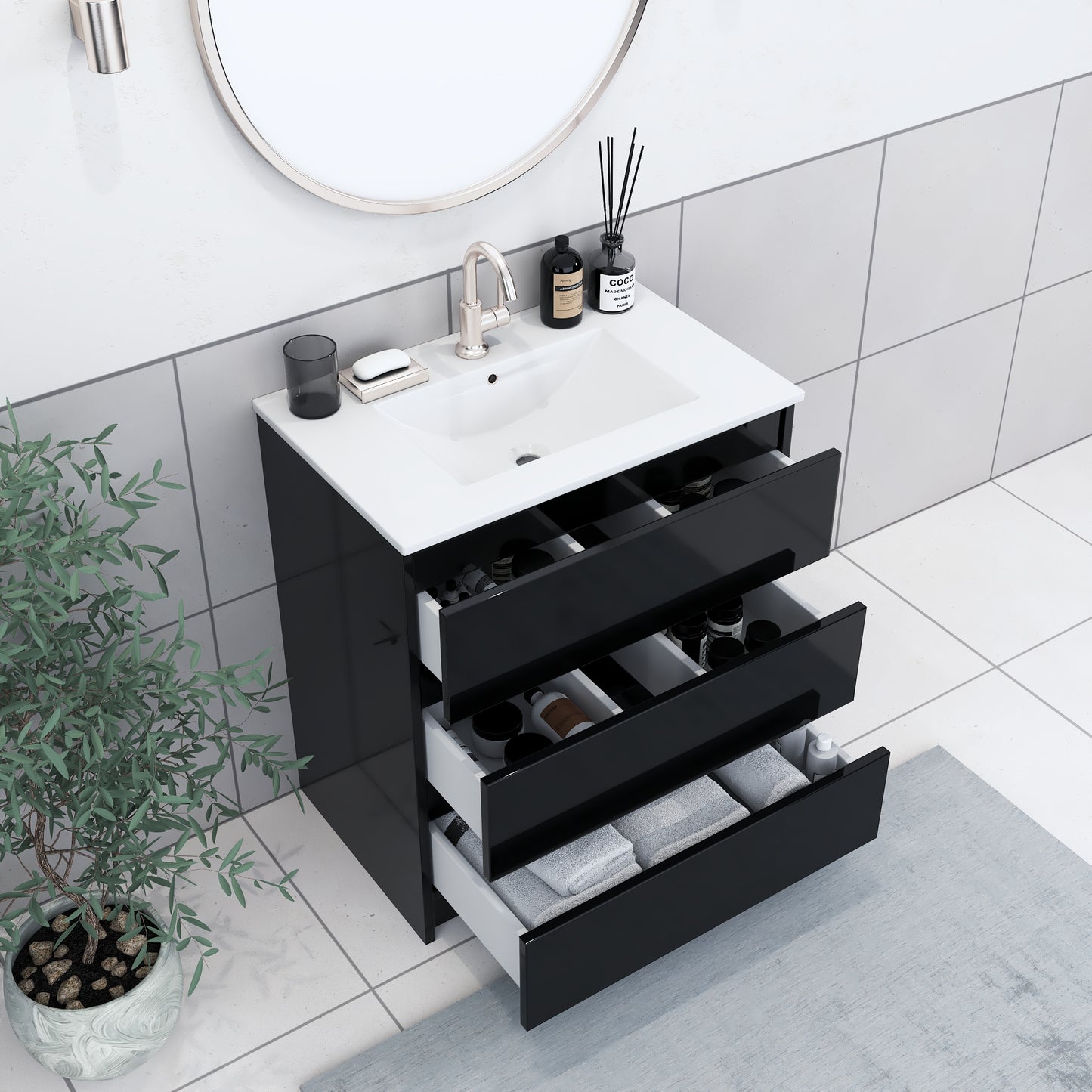 Pepper 30" Bathroom Vanity with integrated counter top