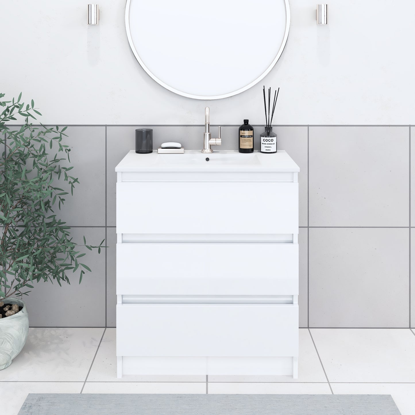 Pepper 30" Bathroom Vanity with integrated counter top