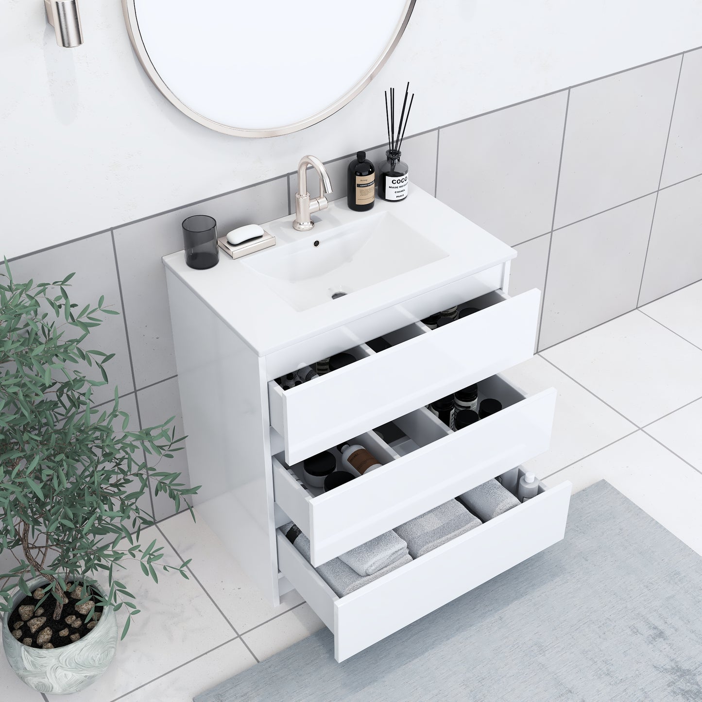 Pepper 30" Bathroom Vanity with integrated counter top