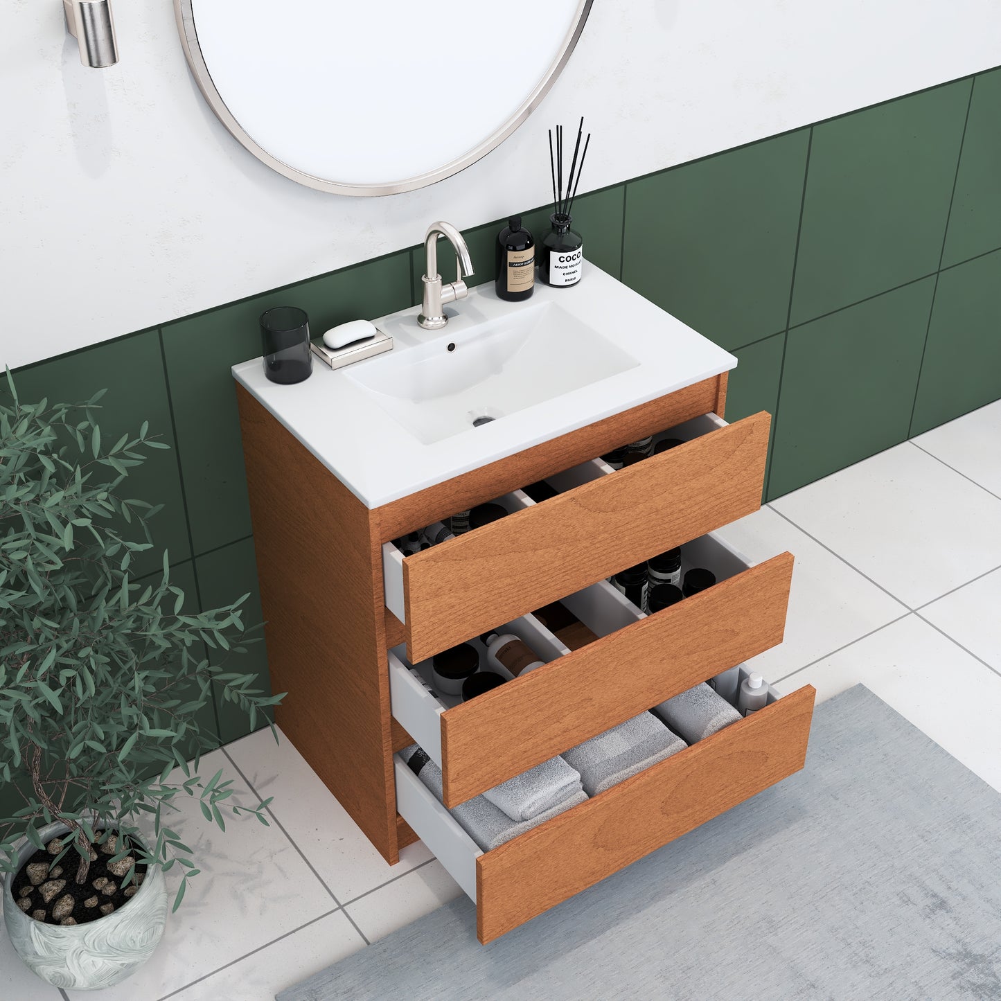 Pepper 30" Bathroom Vanity with integrated counter top