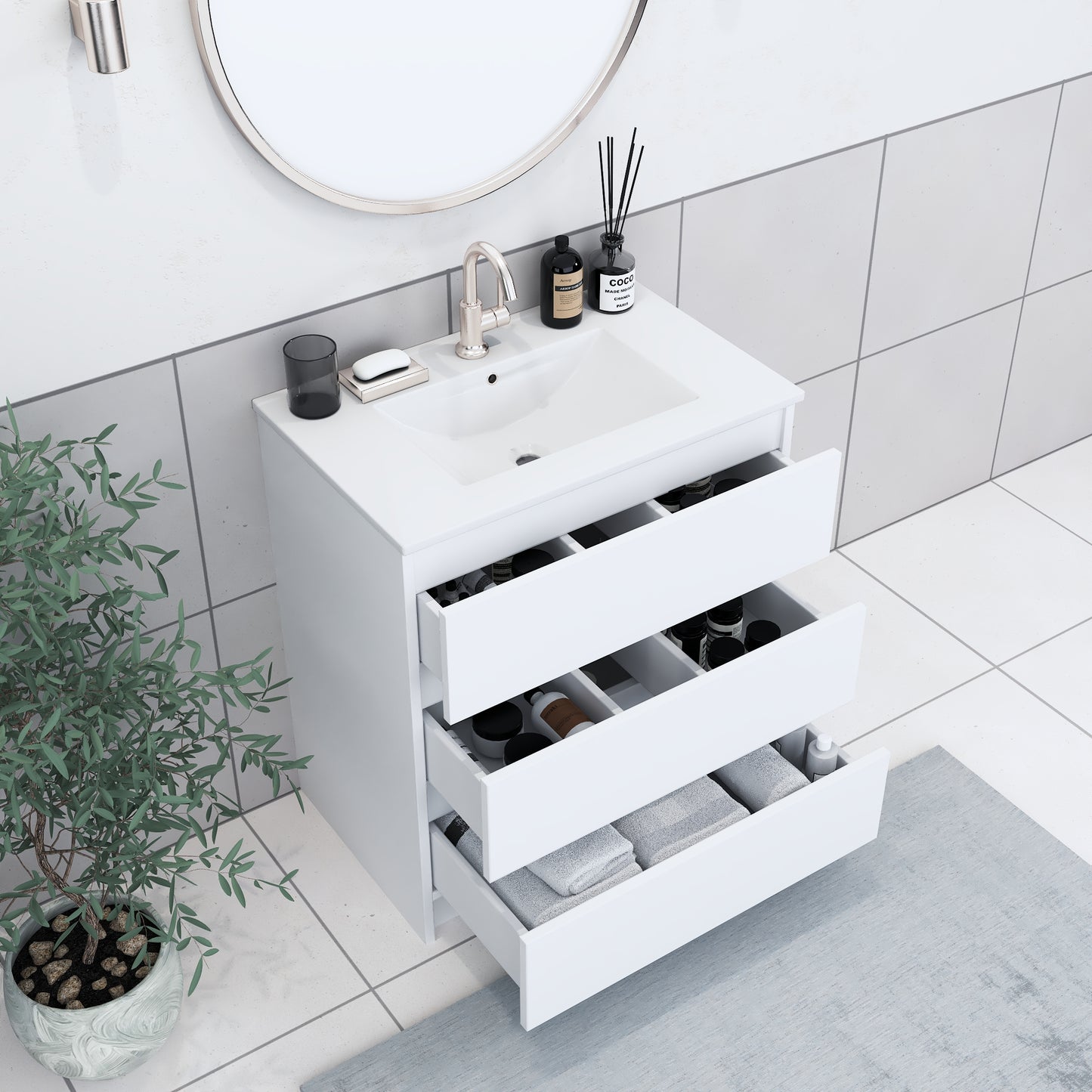 Pepper 30" Bathroom Vanity with integrated counter top
