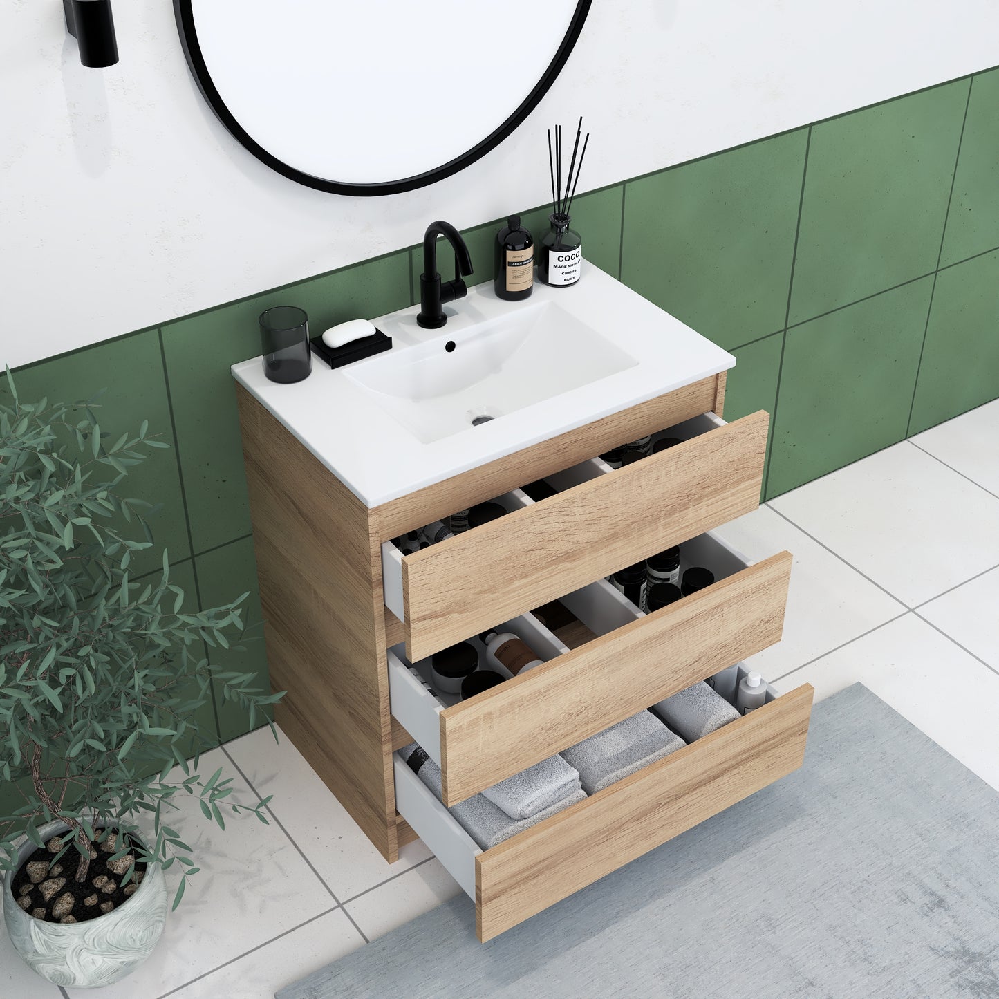 Pepper 30" Bathroom Vanity with integrated counter top