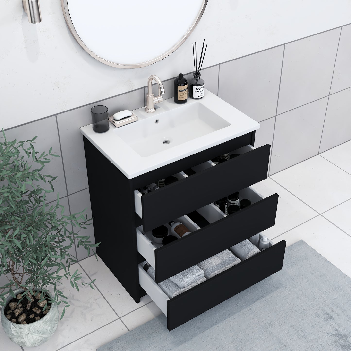 Pepper 30" Bathroom Vanity with integrated counter top