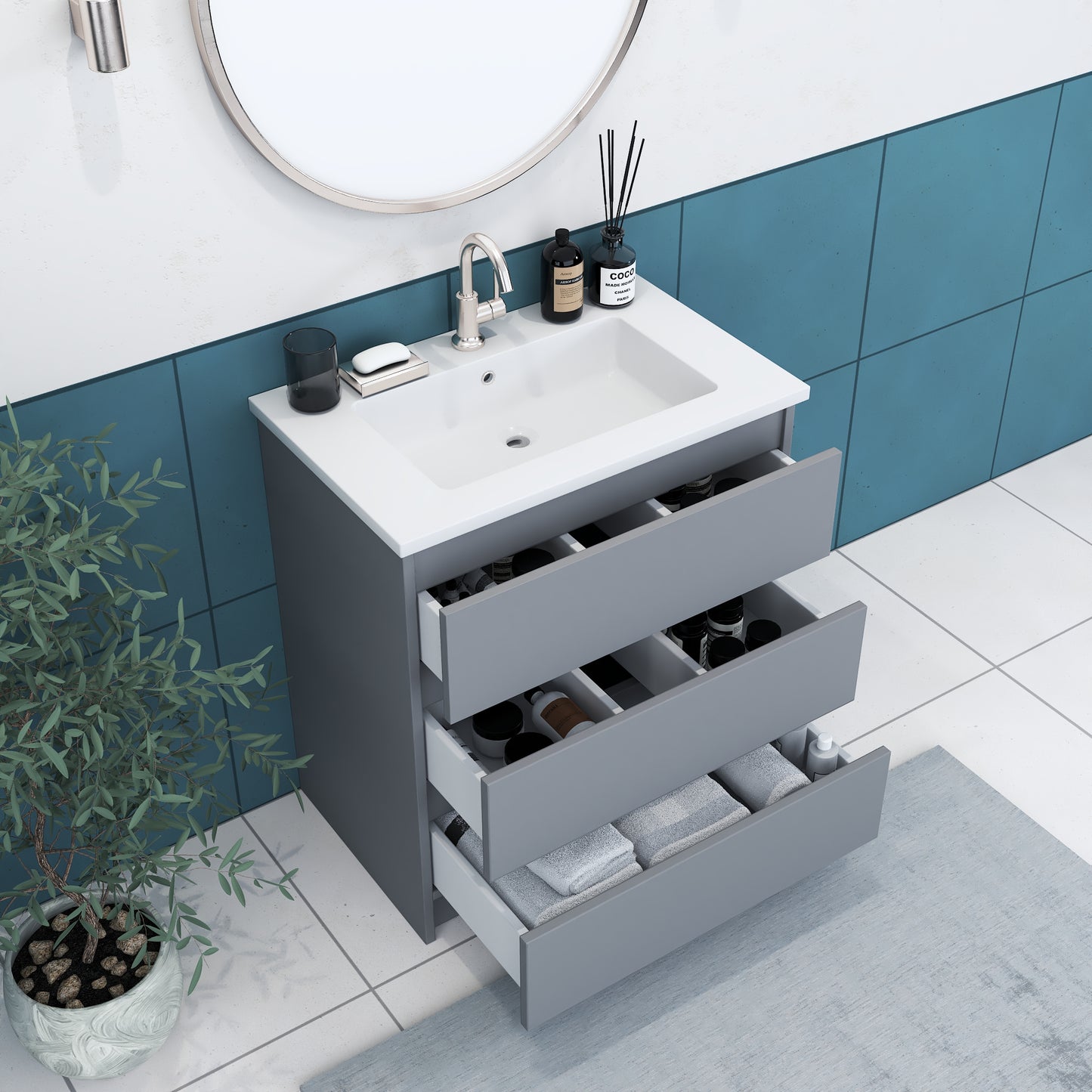 Pepper 30" Bathroom Vanity with integrated counter top
