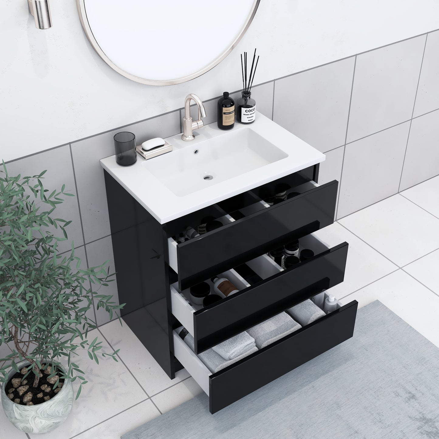 Pepper 30" Bathroom Vanity with integrated counter top