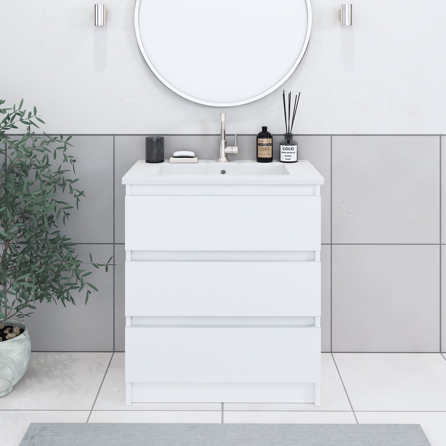 Pepper 30" Bathroom Vanity with integrated counter top