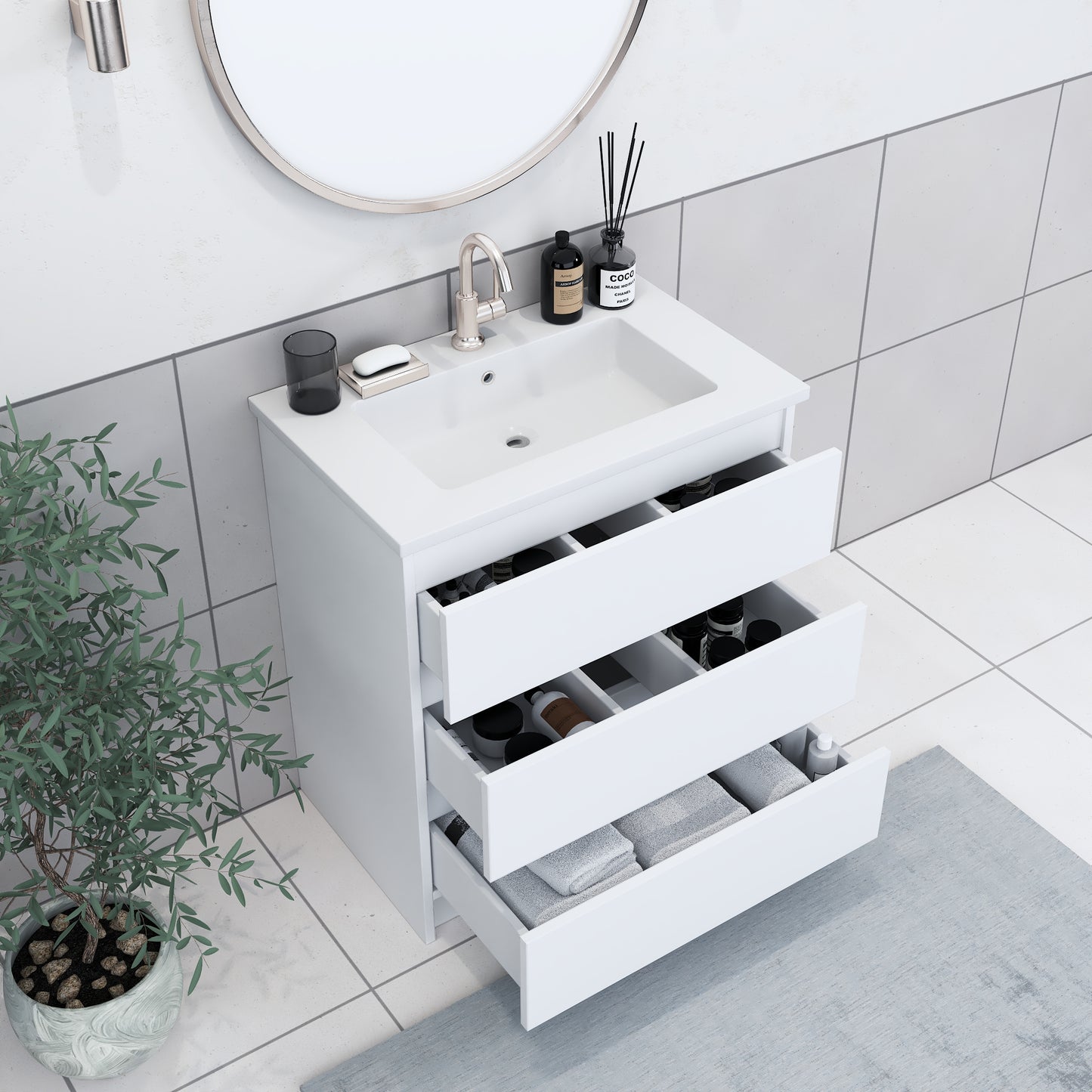 Pepper 30" Bathroom Vanity with integrated counter top