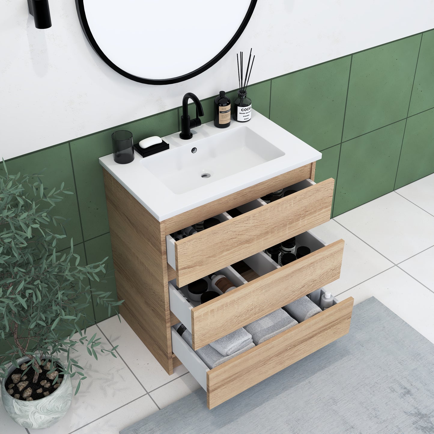Pepper 30" Bathroom Vanity with integrated counter top