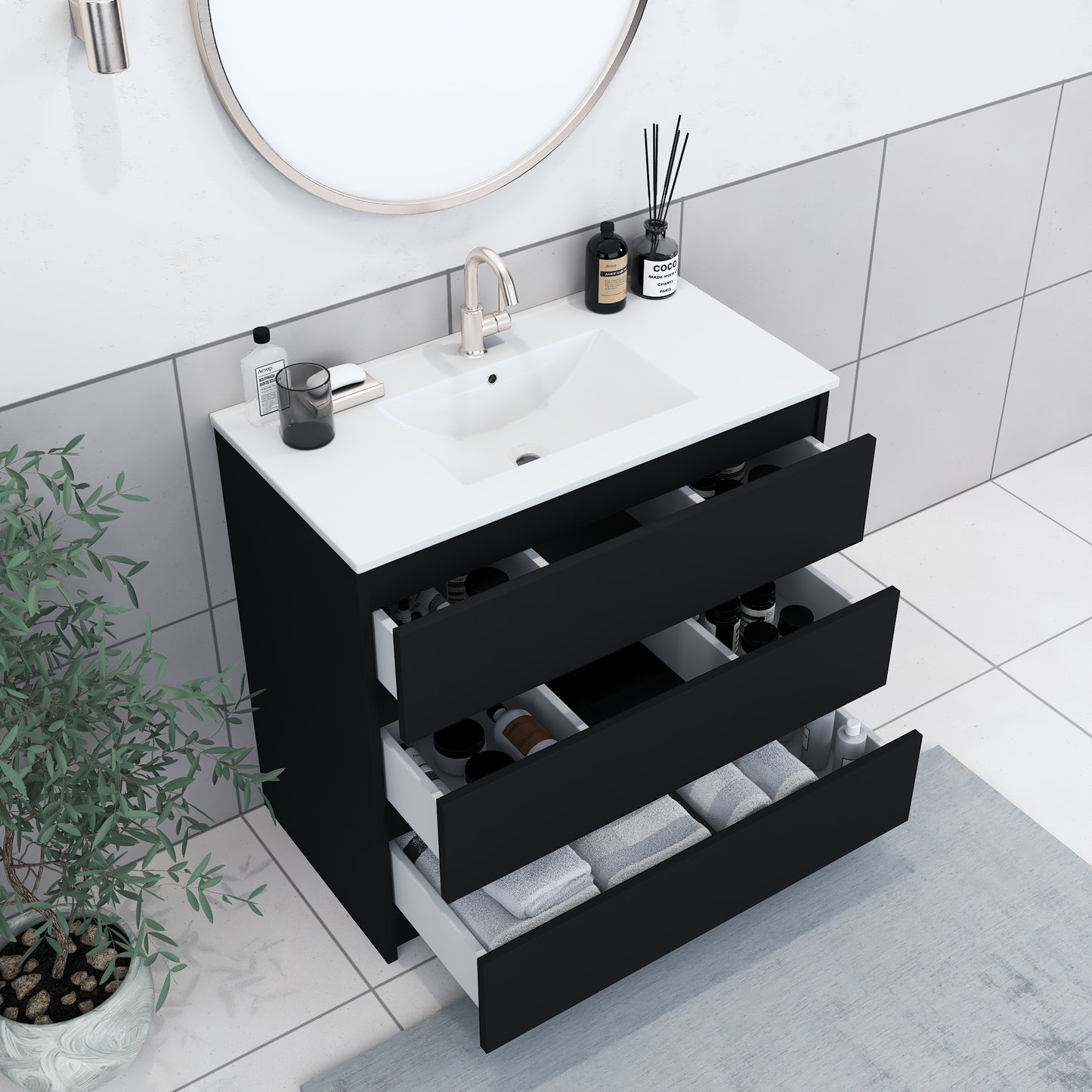 Pepper 36" Bathroom Vanity with integrated counter top