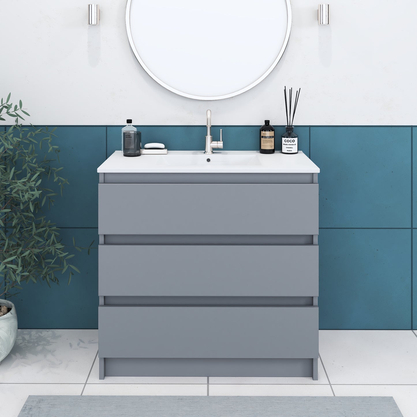 Pepper 36" Bathroom Vanity with integrated counter top