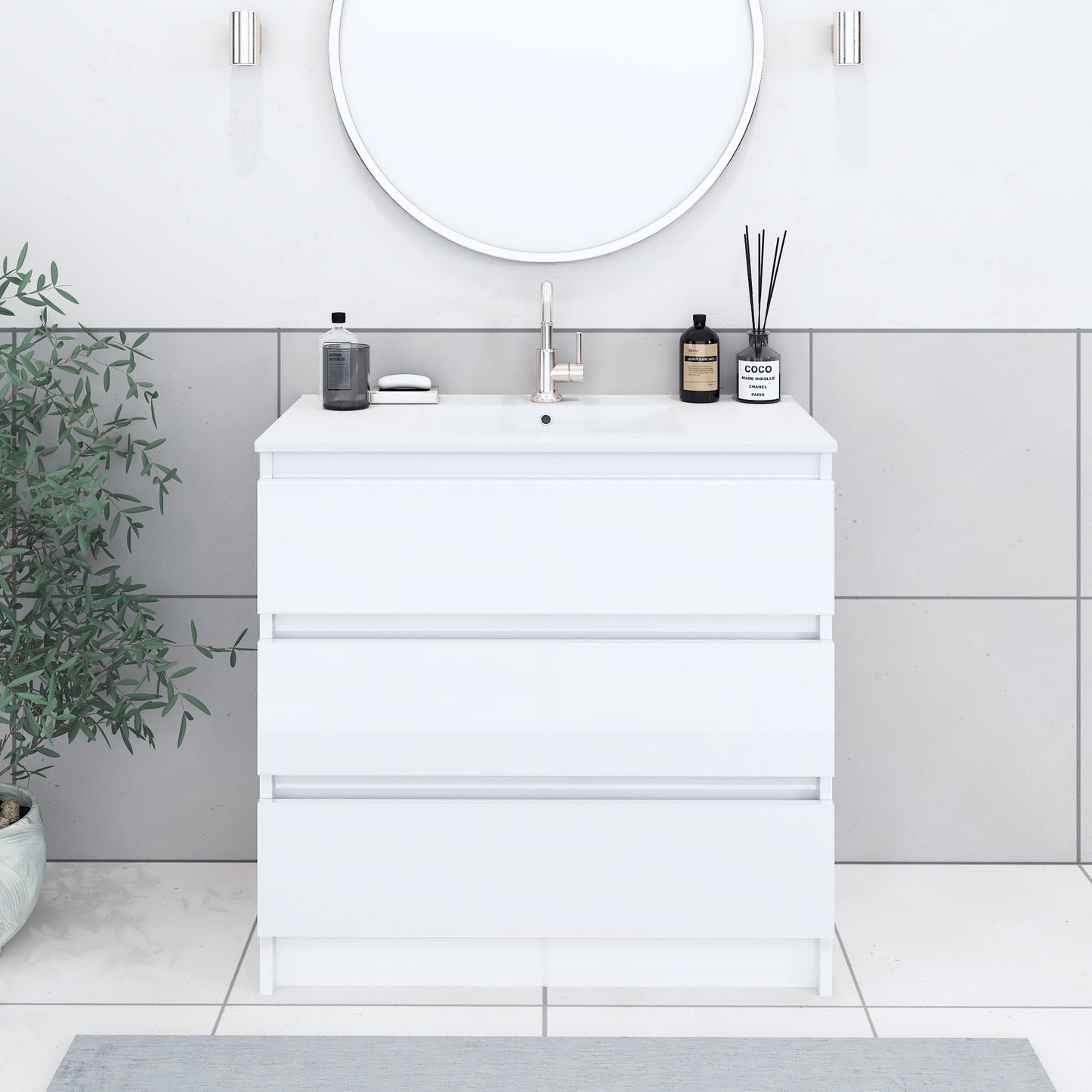 Pepper 36" Bathroom Vanity with integrated counter top