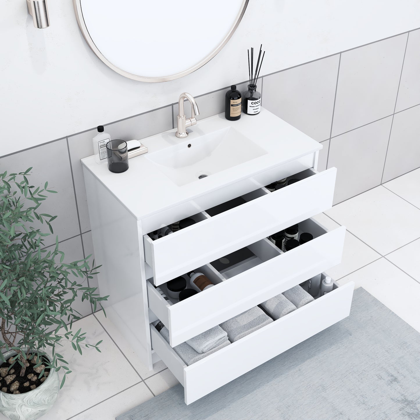 Pepper 36" Bathroom Vanity with integrated counter top