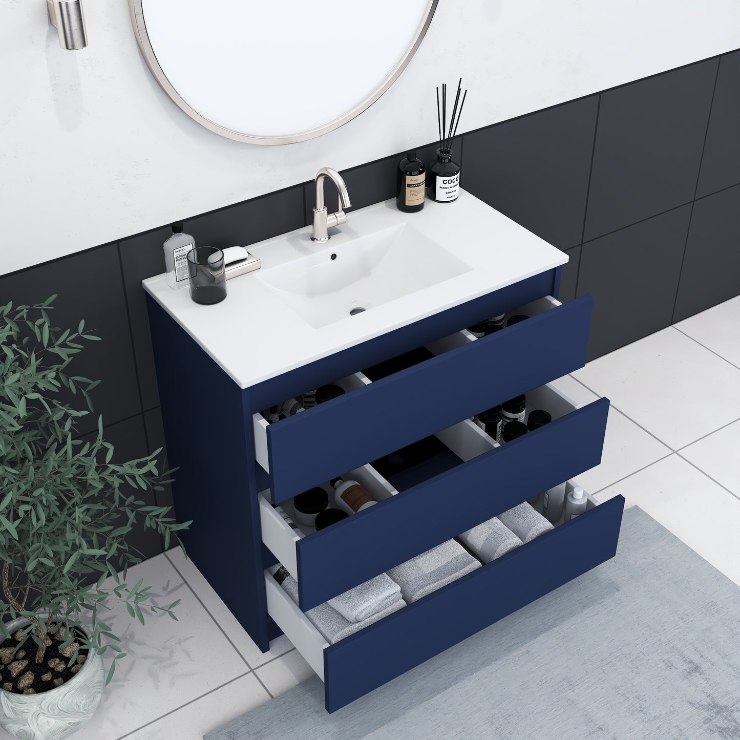 Pepper 36" Bathroom Vanity with integrated counter top