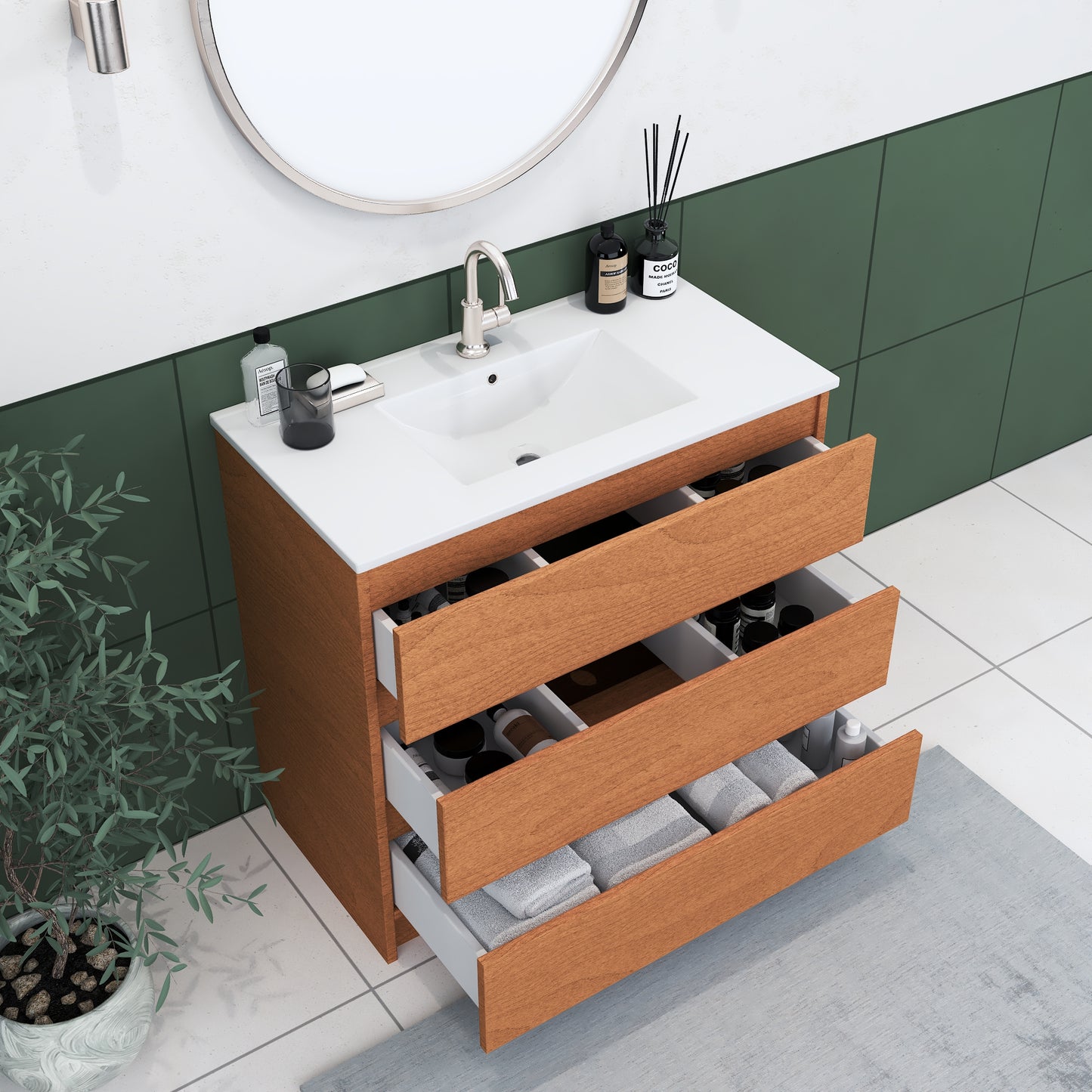Pepper 36" Bathroom Vanity with integrated counter top