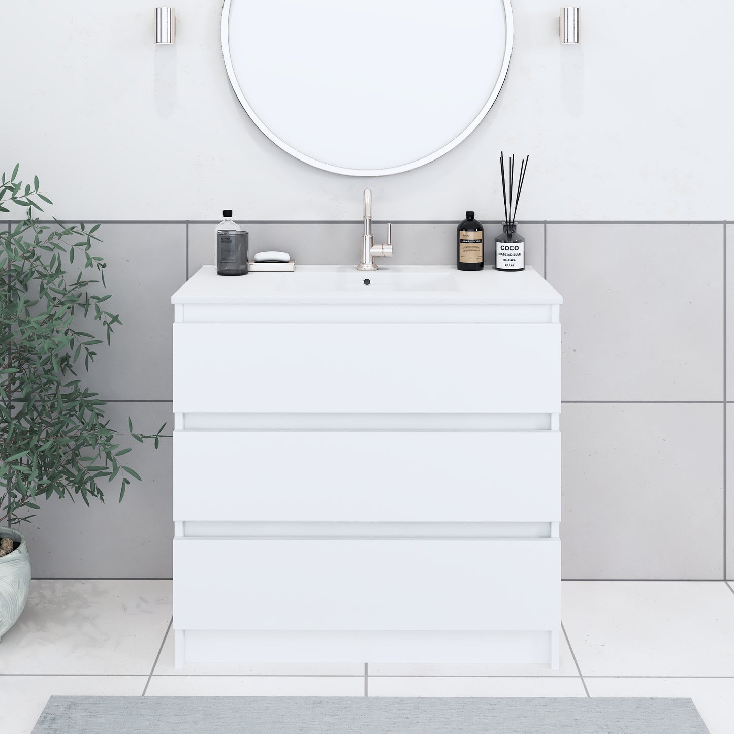 Pepper 36" Bathroom Vanity with integrated counter top