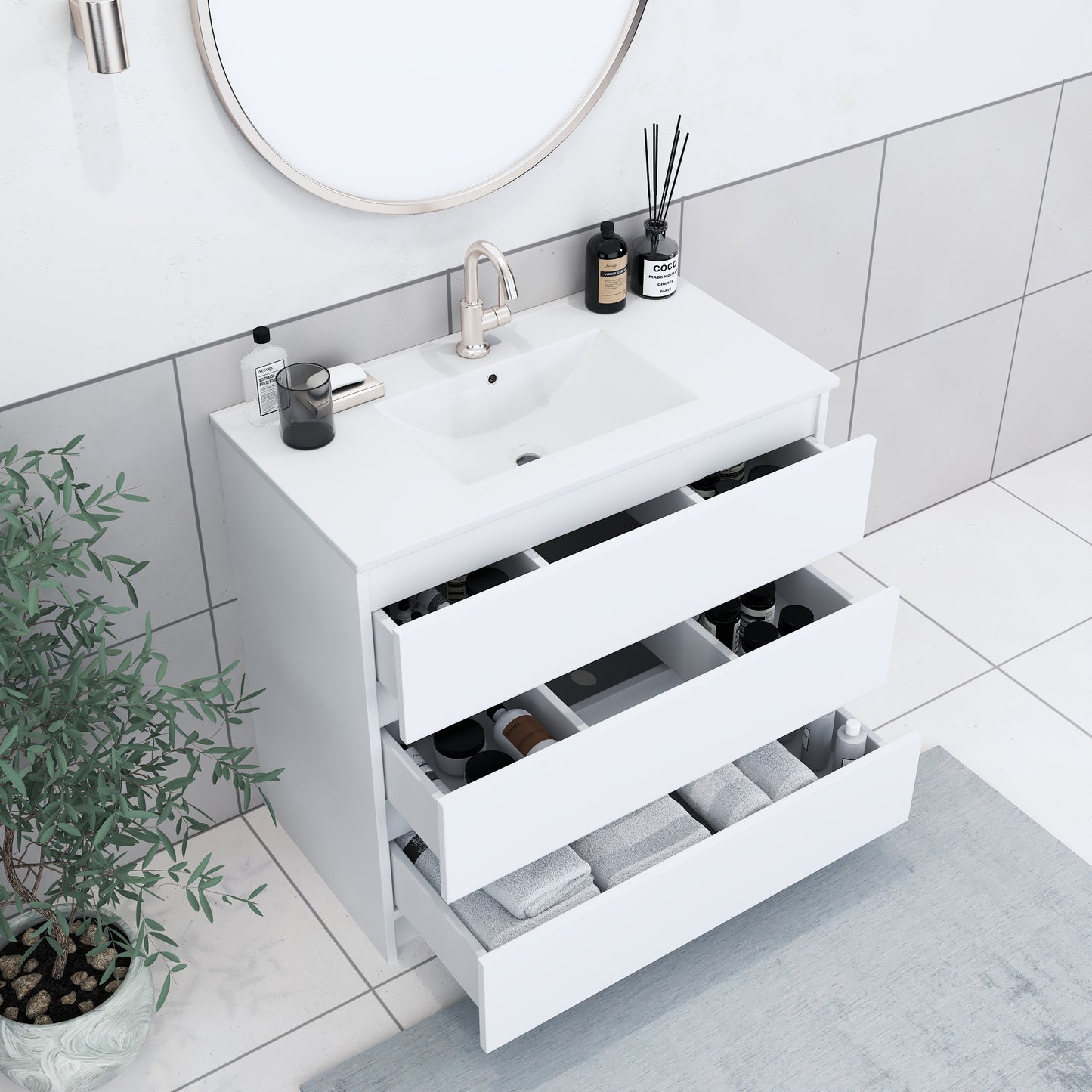 Pepper 36" Bathroom Vanity with integrated counter top