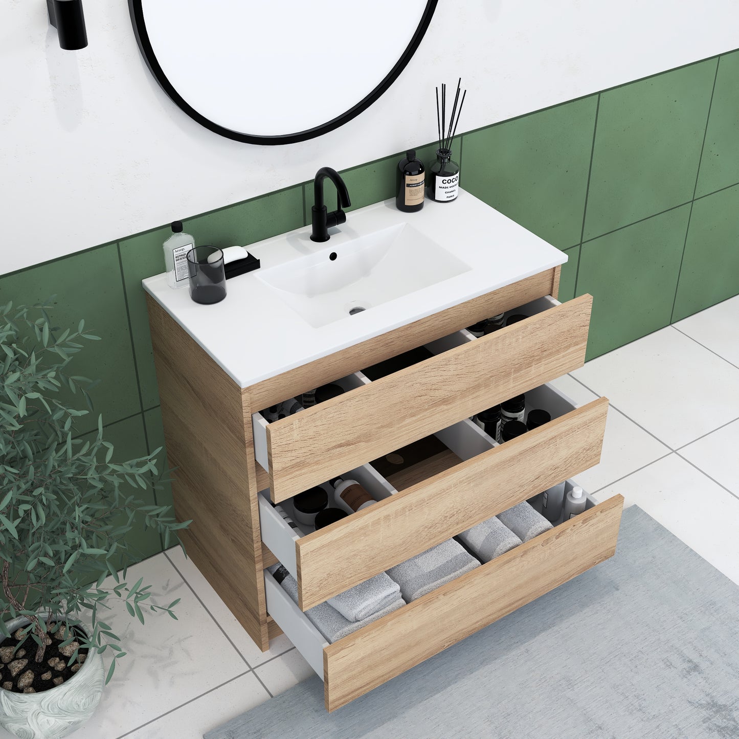 Pepper 36" Bathroom Vanity with integrated counter top
