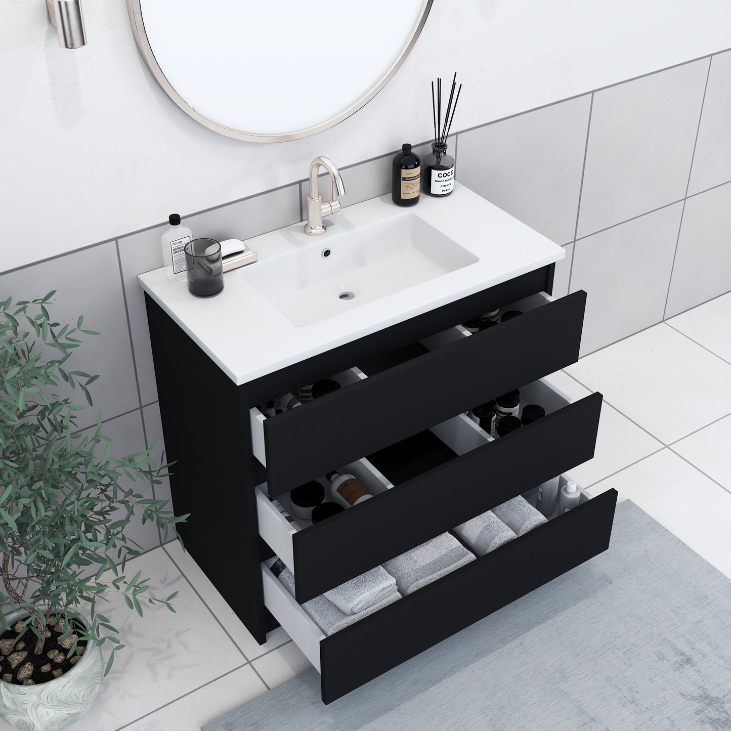 Pepper 36" Bathroom Vanity with integrated counter top