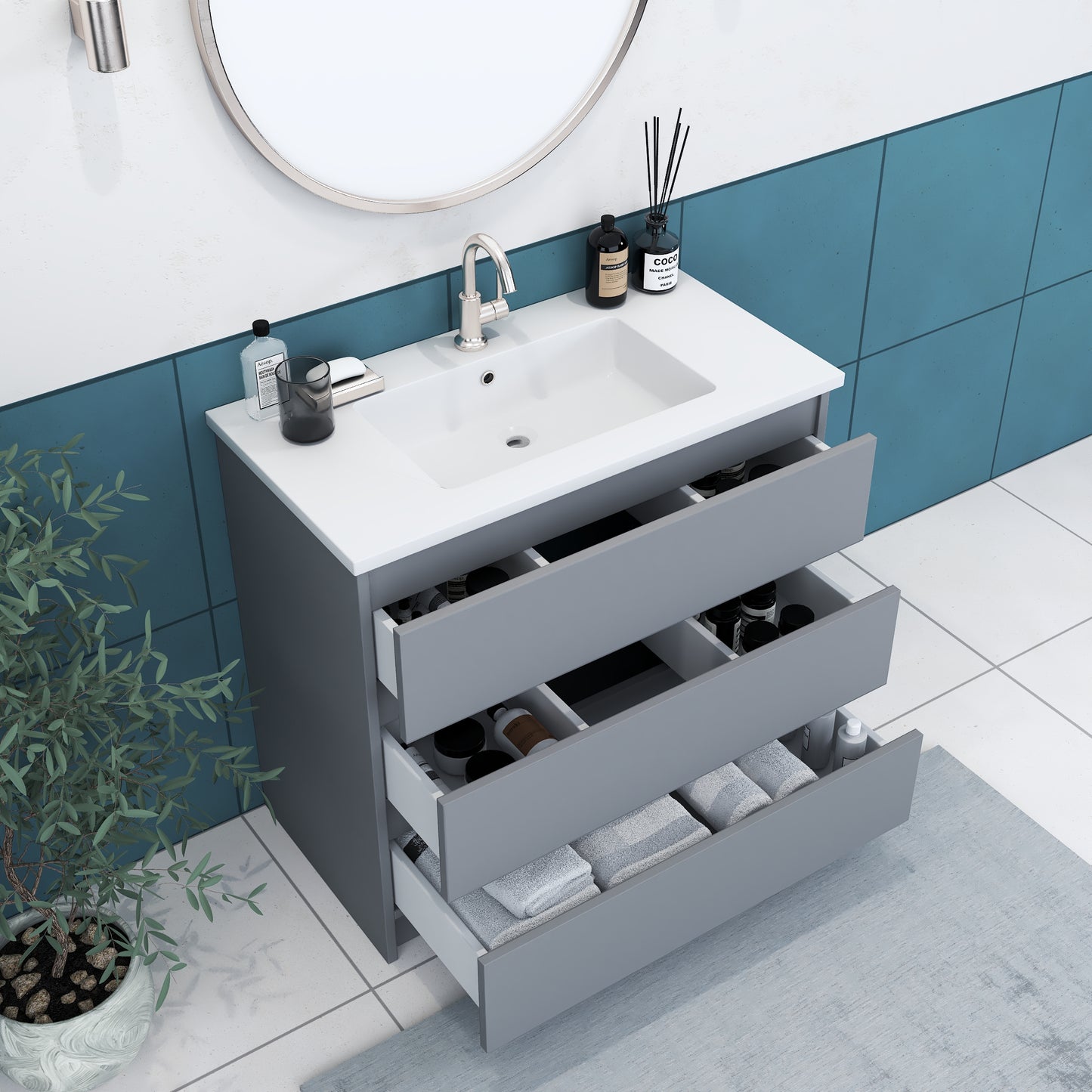 Pepper 36" Bathroom Vanity with integrated counter top