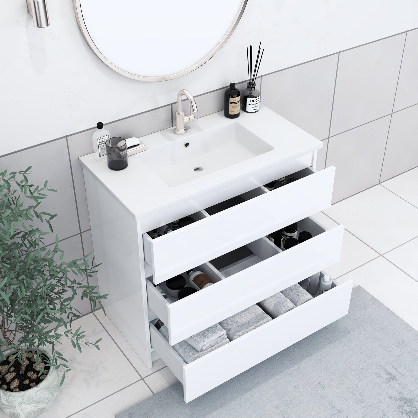 Pepper 36" Bathroom Vanity with integrated counter top