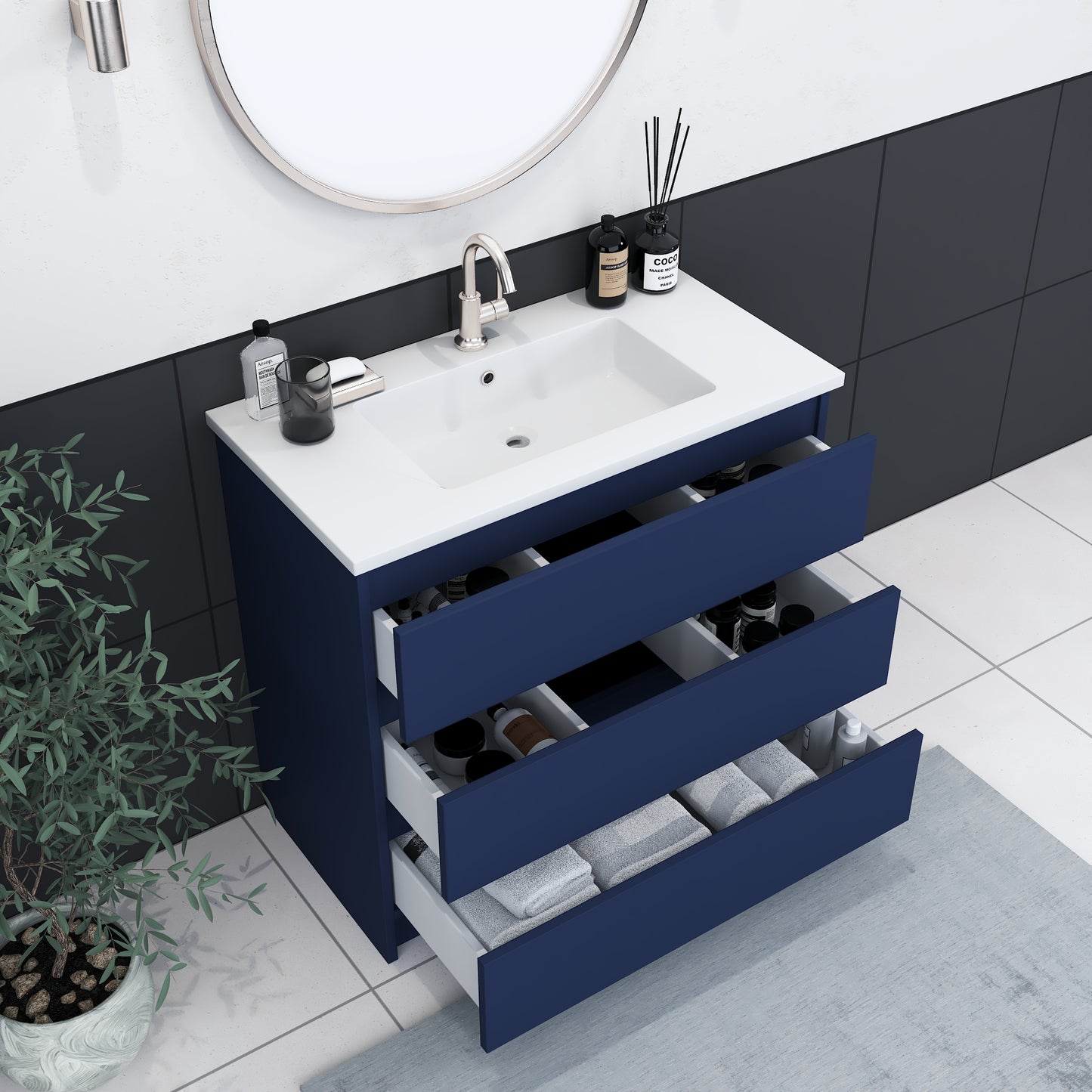 Pepper 36" Bathroom Vanity with integrated counter top