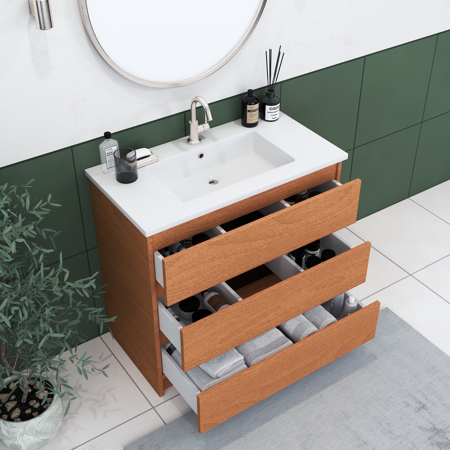 Pepper 36" Bathroom Vanity with integrated counter top
