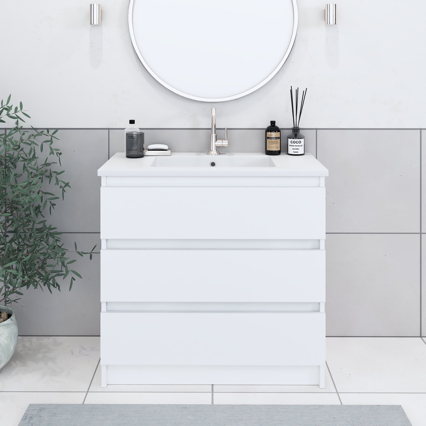 Pepper 36" Bathroom Vanity with integrated counter top