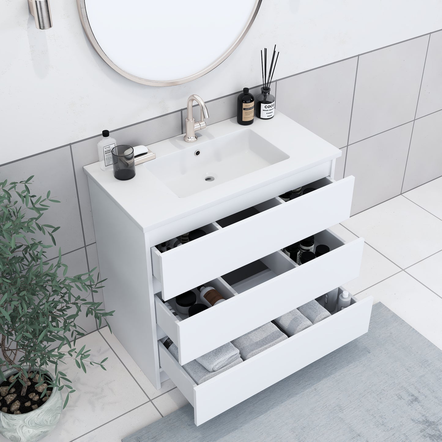 Pepper 36" Bathroom Vanity with integrated counter top