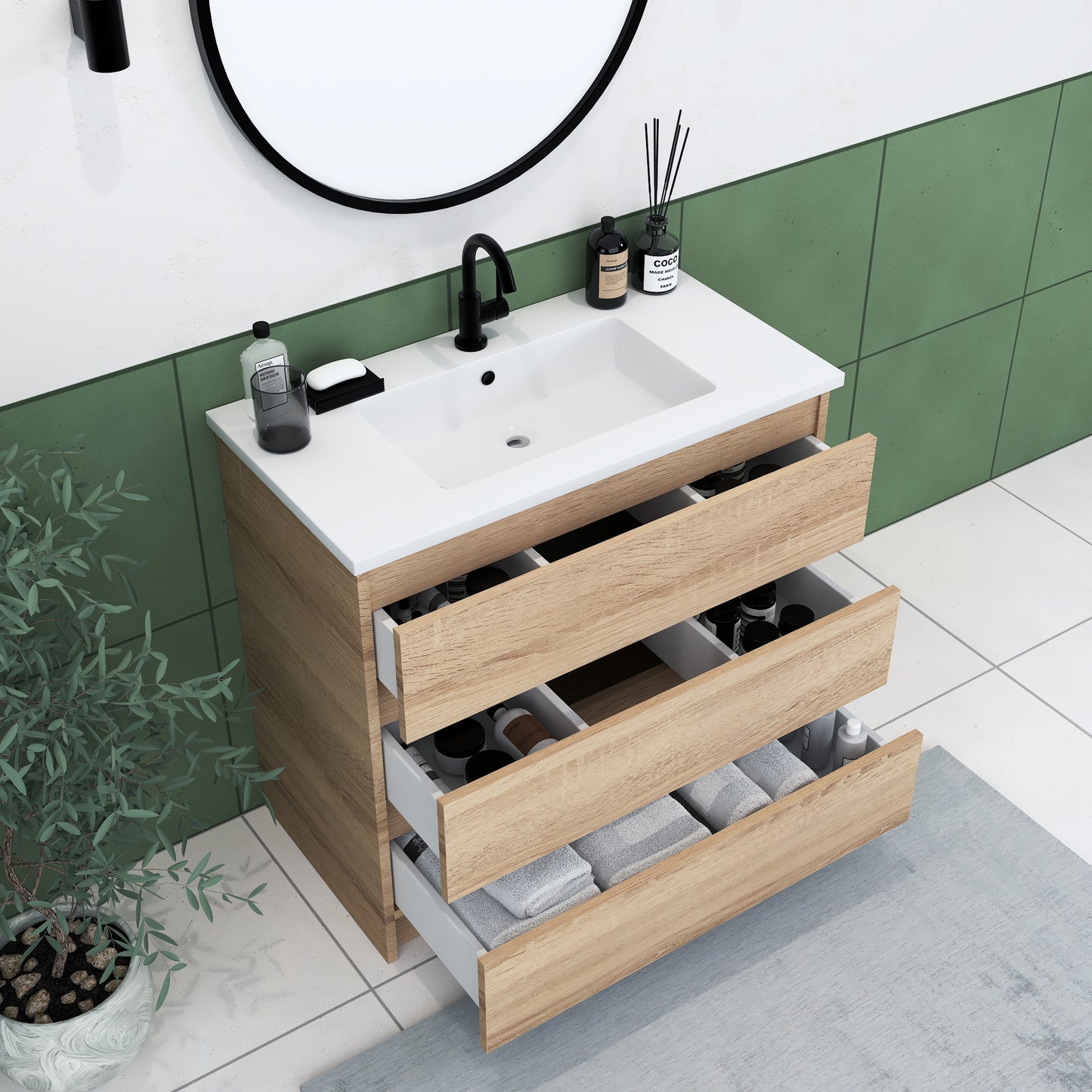 Pepper 36" Bathroom Vanity with integrated counter top
