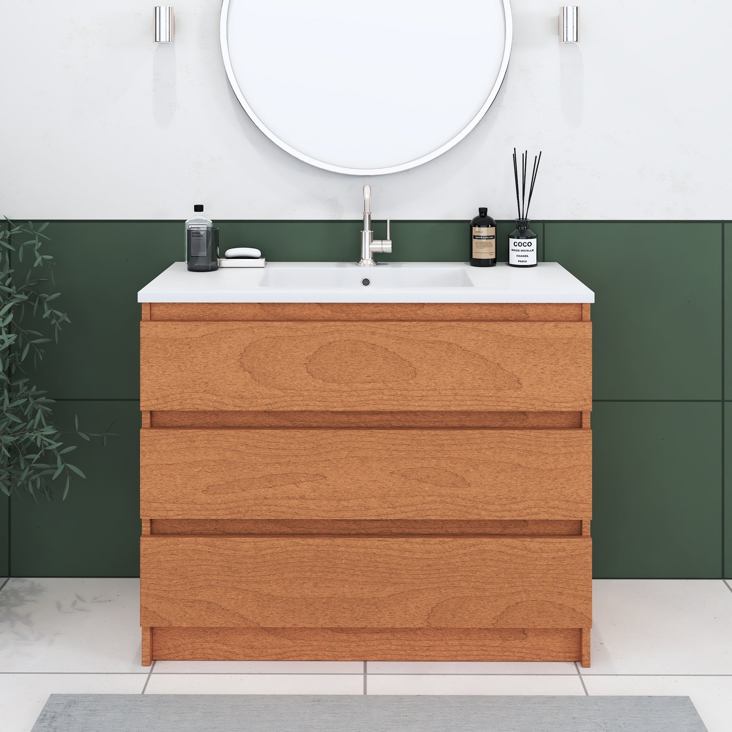 Pepper 48" Bathroom Vanity with integrated counter top