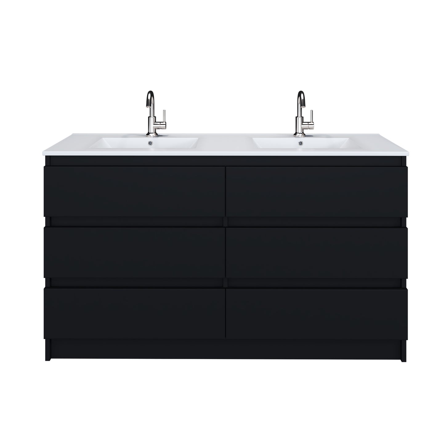 Pepper 60" Double Sink Bathroom Vanity with integrated counter top