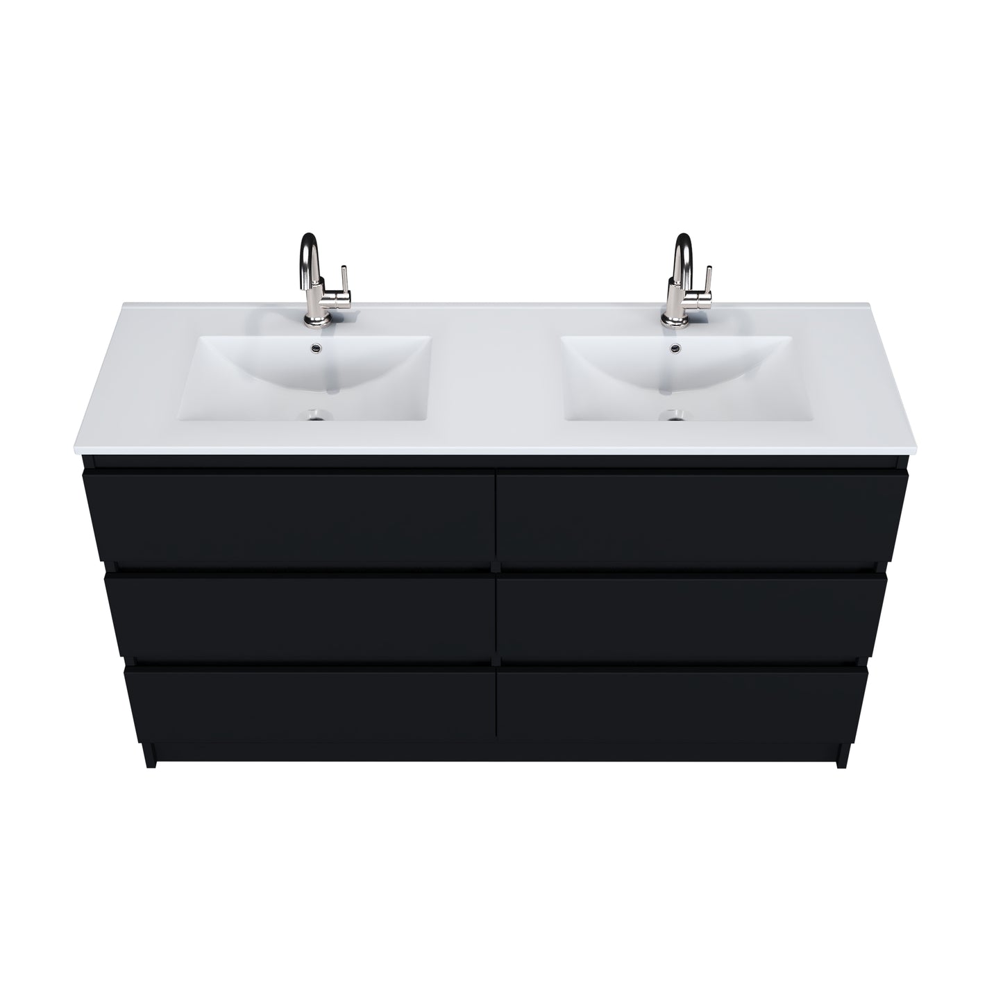 Pepper 60" Double Sink Bathroom Vanity with integrated counter top