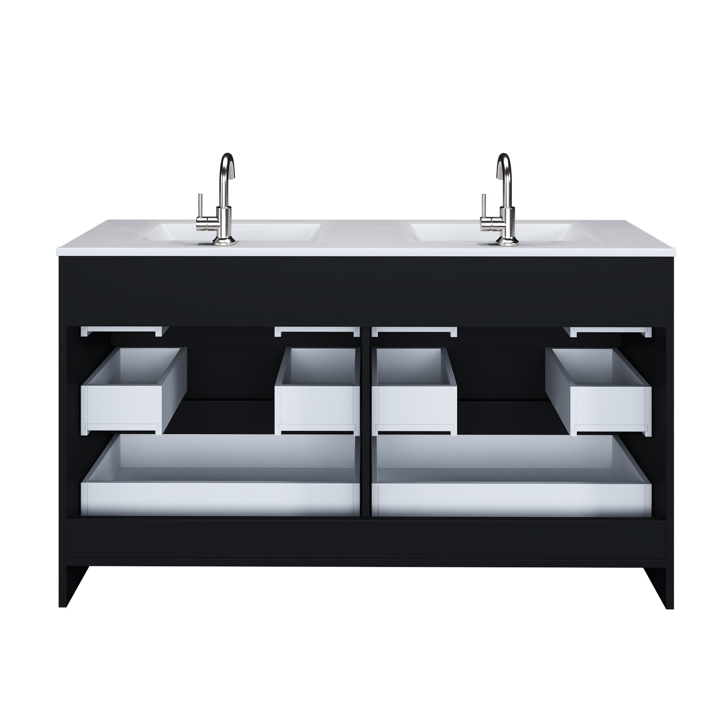 Pepper 60" Double Sink Bathroom Vanity with integrated counter top