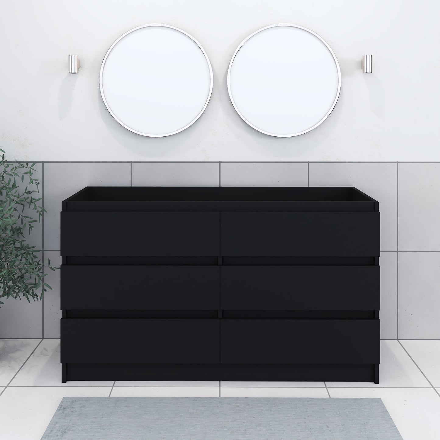 Pepper 60" Double Sink Bathroom Vanity Cabinet Only