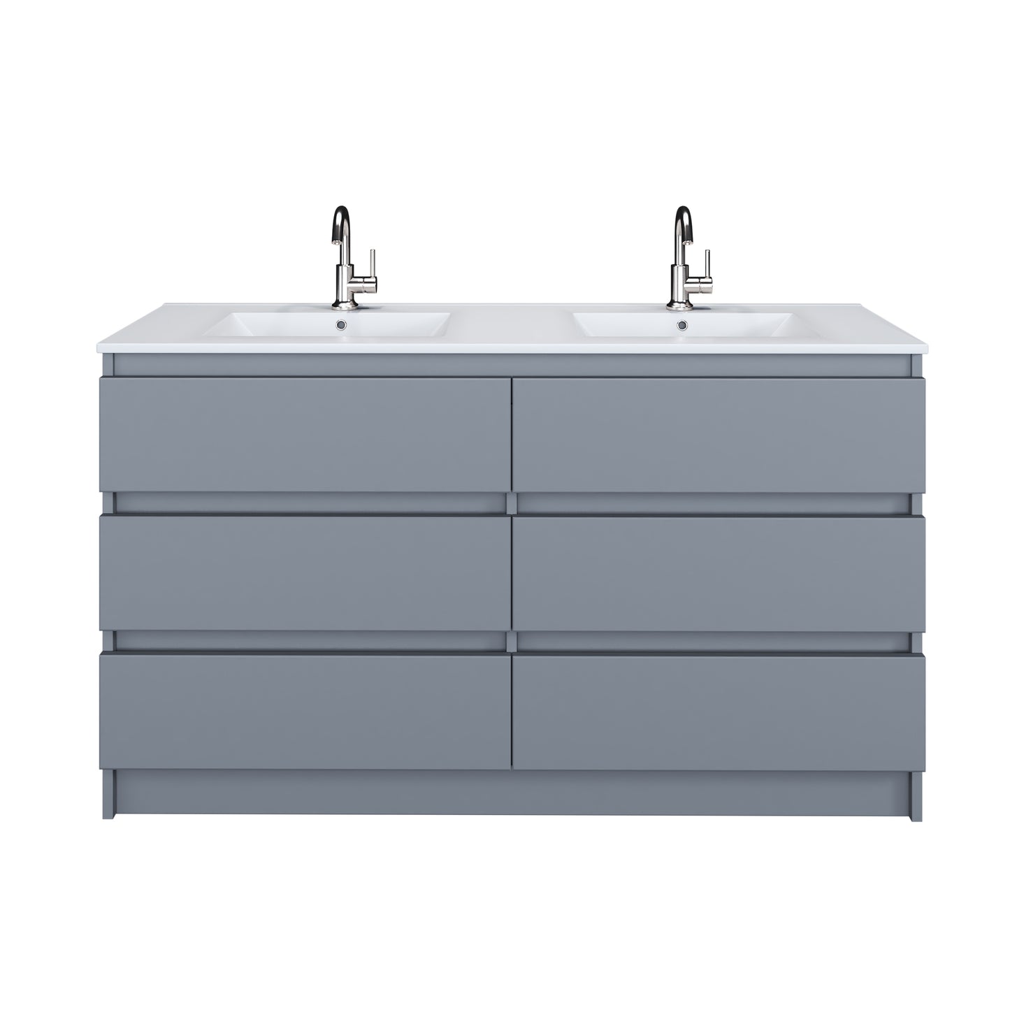 Pepper 60" Double Sink Bathroom Vanity with integrated counter top