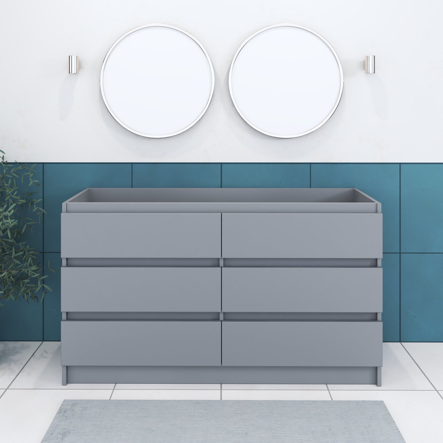 Pepper 60" Double Sink Bathroom Vanity Cabinet Only