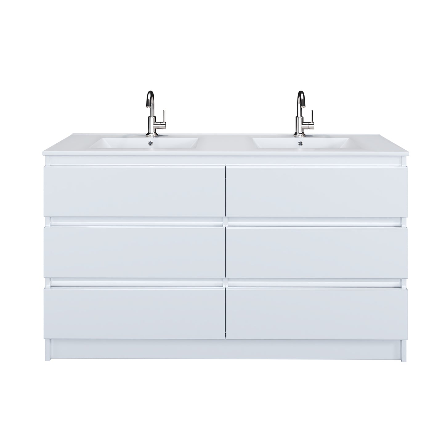 Pepper 60" Double Sink Bathroom Vanity with integrated counter top