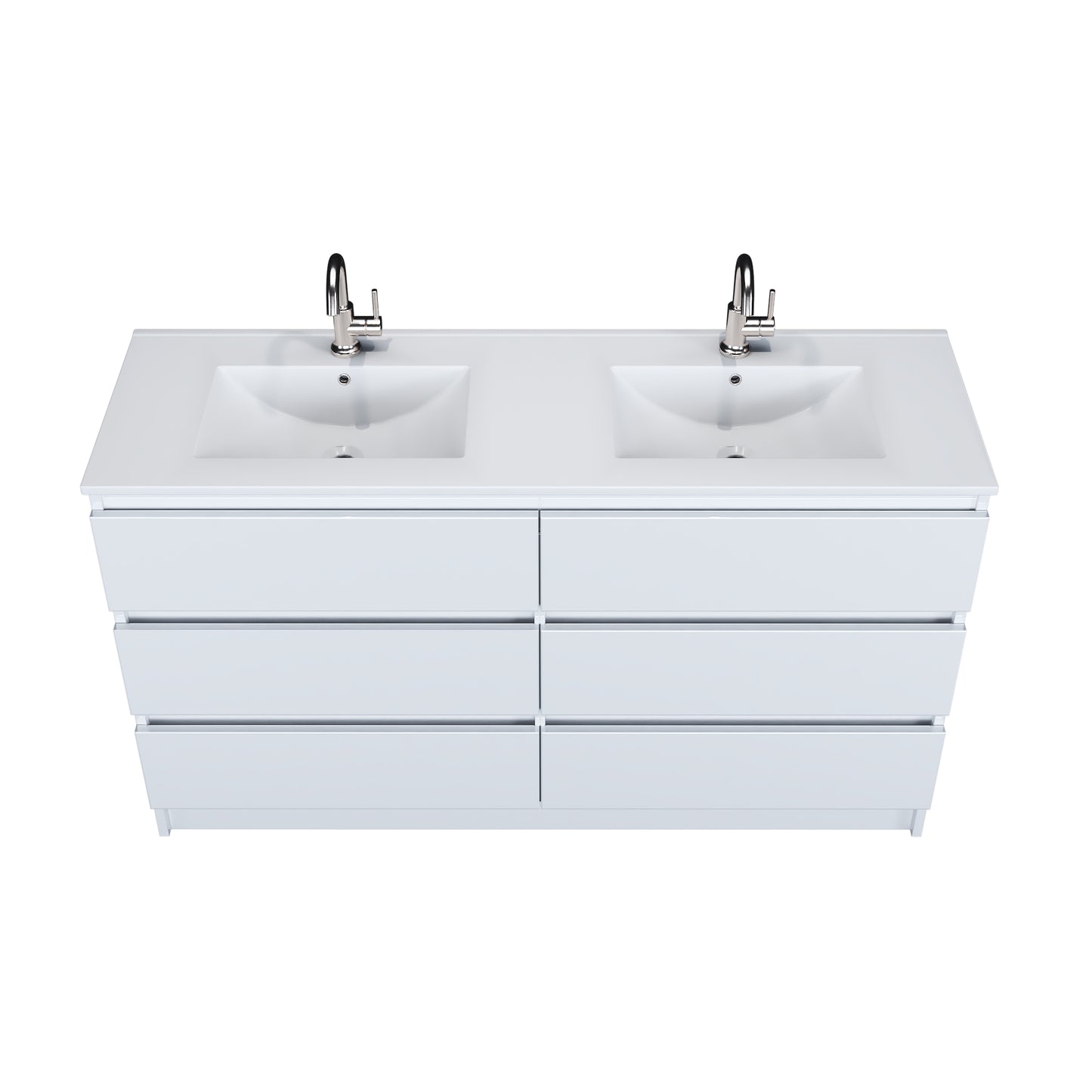 Pepper 60" Double Sink Bathroom Vanity with integrated counter top
