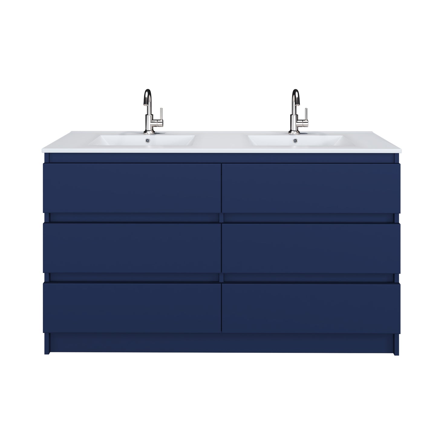 Pepper 60" Double Sink Bathroom Vanity with integrated counter top